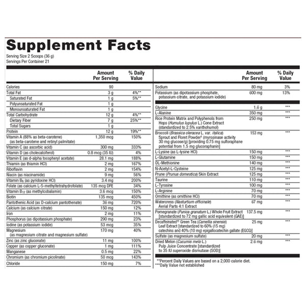 Metagenics UltraClear Renew Berry Flavor supplement facts