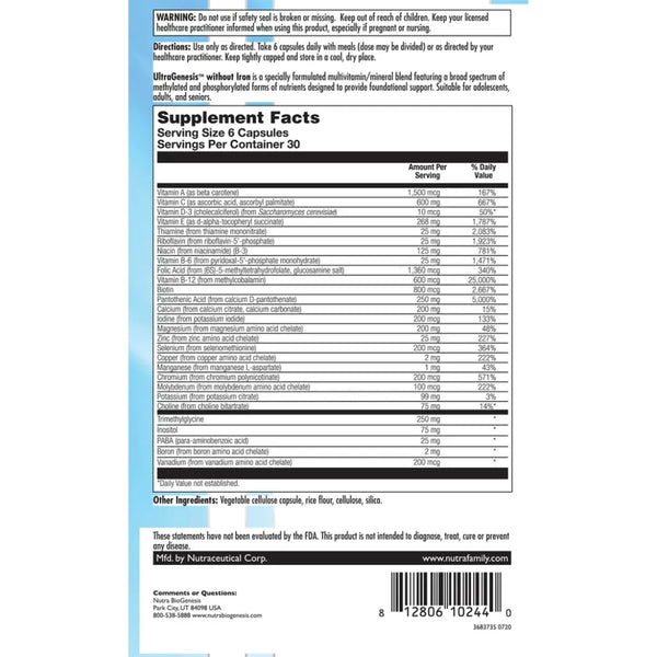  Nutra BioGenesis UltraGenesis without Iron   