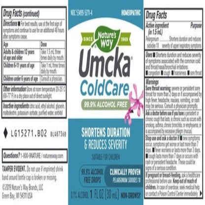 Umcka ColdCare Alcohol-Free Drops Natures way