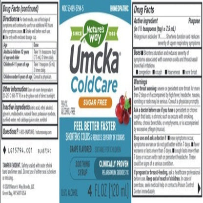 Umcka ColdCare Grape Flavor Natures way