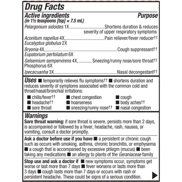 Umcka Cold+Flu Syrup Berry Flavor Natures way