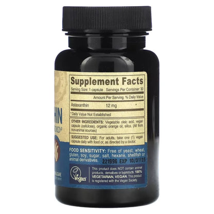 Vegan Astaxanthin 12 mg Deva Nutrition LLC