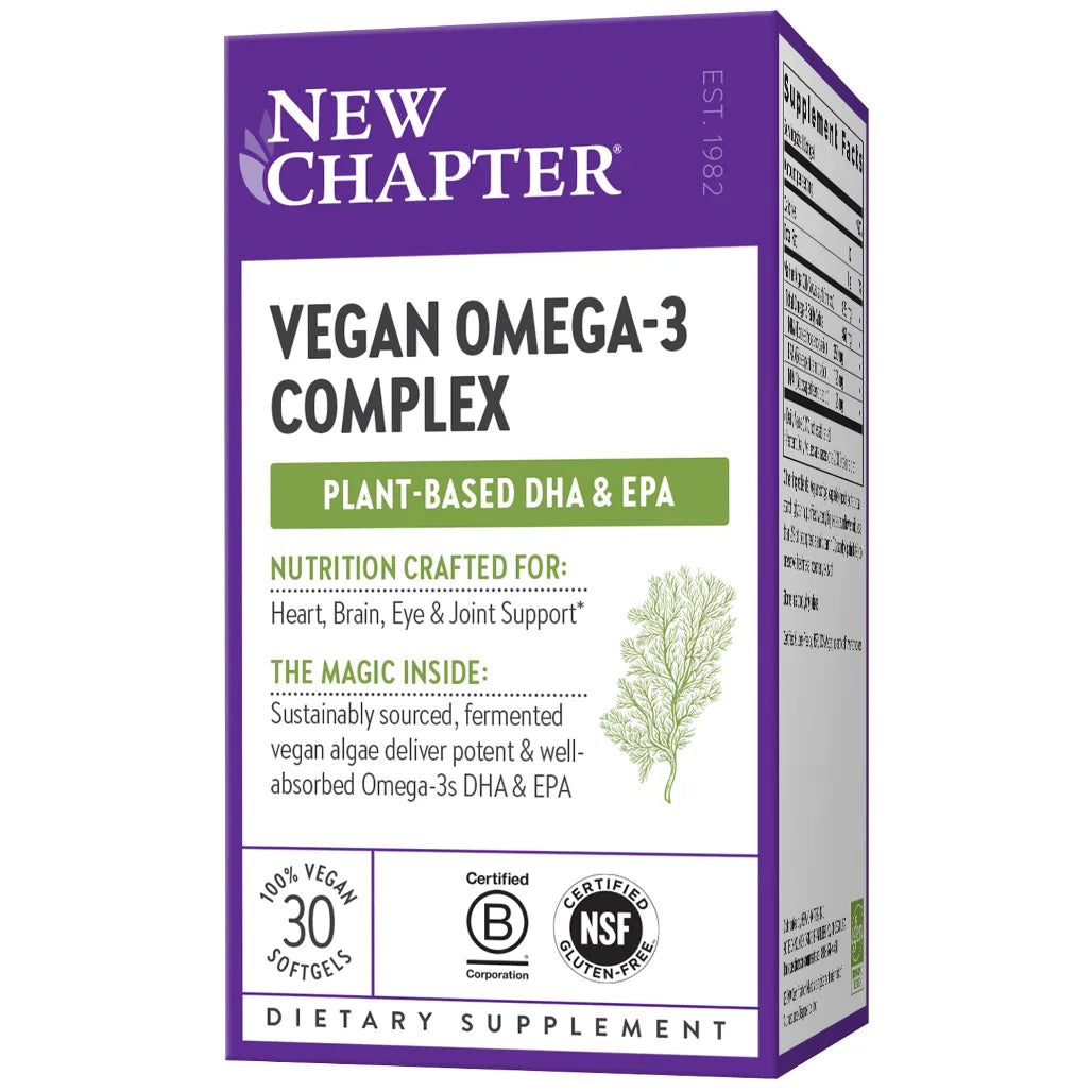 New Chapter Vegan Omega 3 Complex  - Supports healthy cardiovascular, brain, eye, and joint 