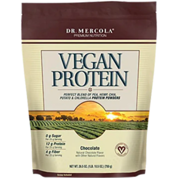 vegan protein chocolate 26.5 oz by dr mercola