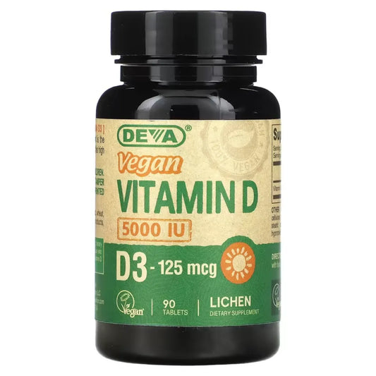 Vegan Vitamin D3 (5000 IU) 125 mcg Deva Nutrition LLC