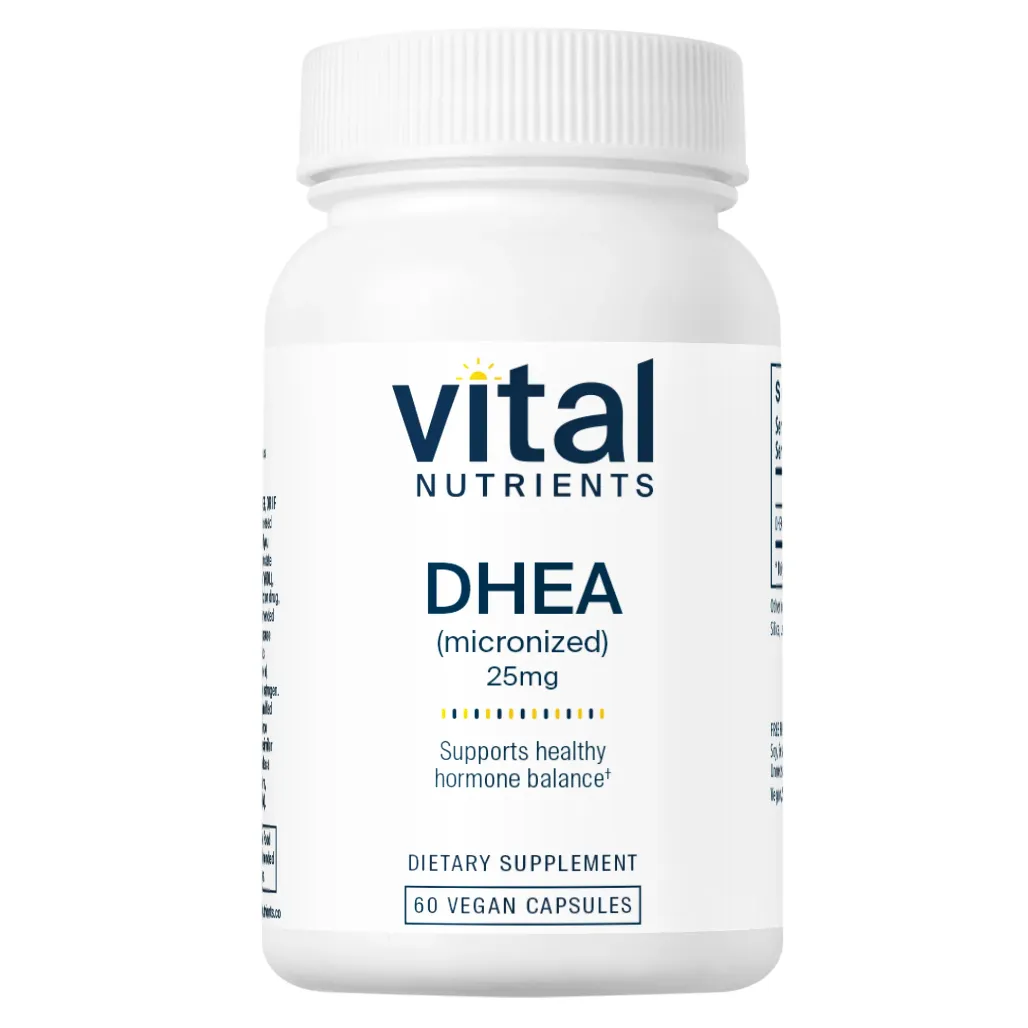Vital Nutrients DHEA 25mg Supplement - Micronized to Help Increase Absorption in the Body.