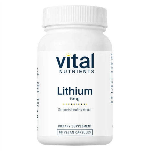 Vital Nutrients Lithium Orotate 5mg - Enhances Vitamin B12 and Folate Transport into L1210 Brain Cells