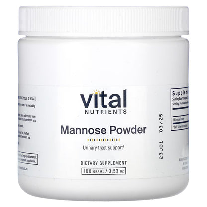 Vital Nutrients Mannose Powder - Supports Integrity of Epithelial Cells in the Genitourinary Tract