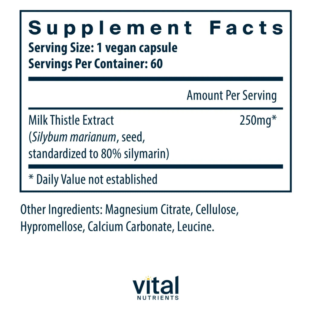 Milk Thistle Extract 250mg by Vital Nutrients at Nutriessential.com