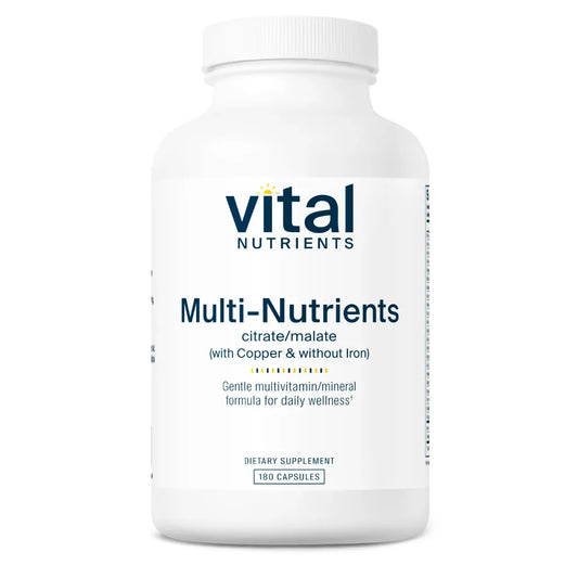 Multi-Nutrients 2 Citrate/Malate Formula with Copper & without Iron by Vital Nutrients at Nutriessential.com