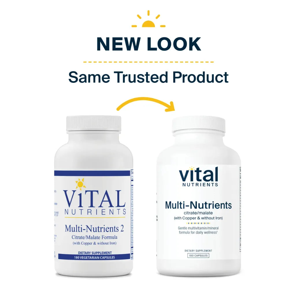 Multi-Nutrients 2 Citrate/Malate Formula with Copper & without Iron by Vital Nutrients at Nutriessential.com
