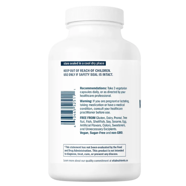 Benefits of Multi-Nutrients 3 Citrate-Malate Formula - 180 Vegetarian Capsules | Vital Nutrients | Support Cardiovascular Health