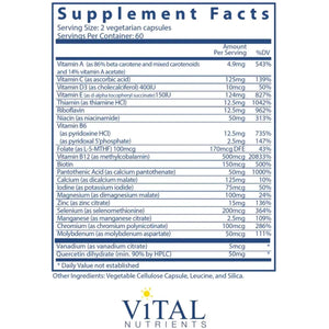 Ingredients of Multi Nutrients 5 Dietary Supplement - Vitamin A, Vitamin C, Vitamin D3, Vitamin E