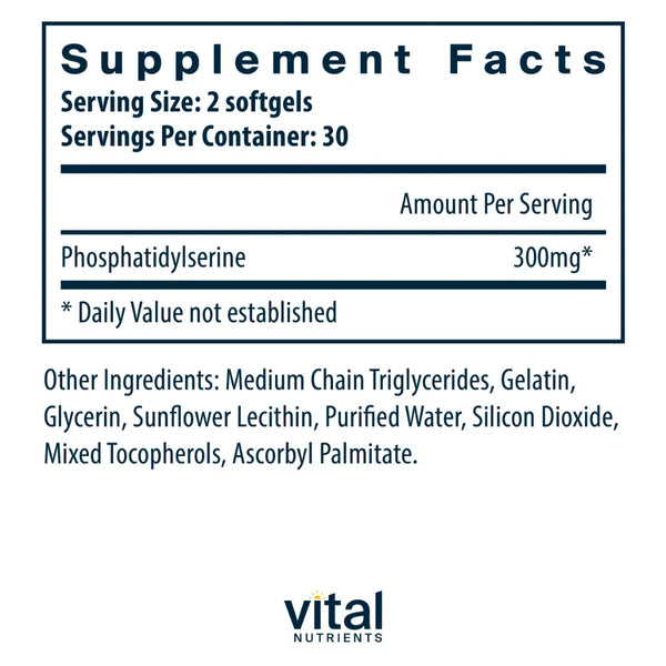 Phosphatidylserine 150 mg by Vital Nutrients at Nutriessential.com