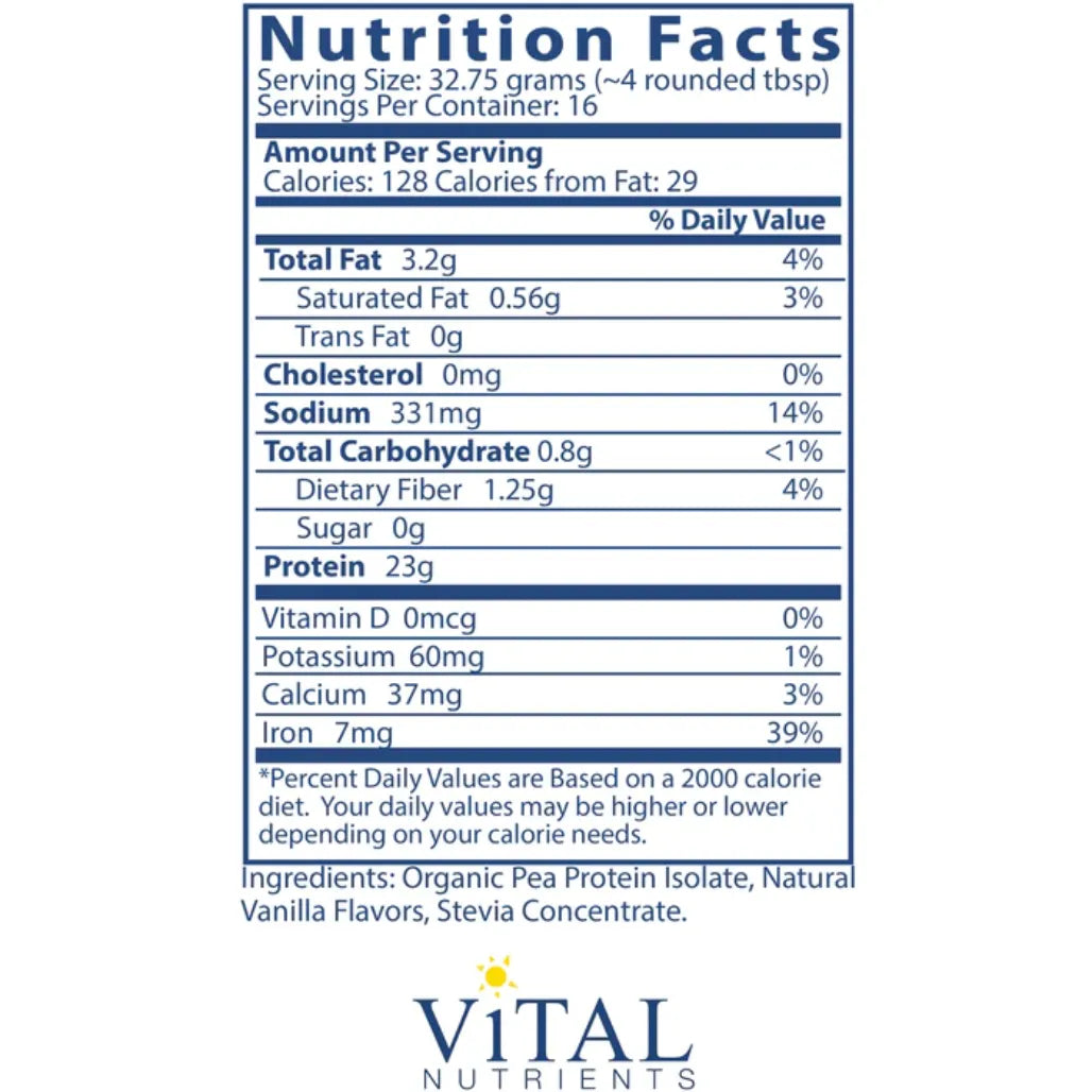 Vital Nutrients ProVeg Organic Pea Protein - Muscle Support and Wellness