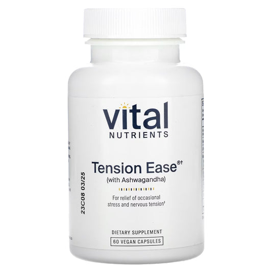 Vital Nutrients Tension Ease with Ashwagandha - Promotes Relief From Normal Stress and Anxiety