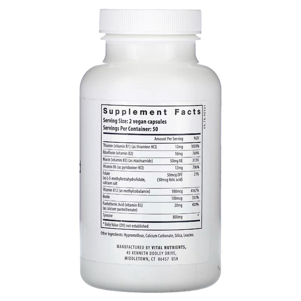 Vital Nutrients Tyrosine and B Vitamins - Promotes Healthy Thyroid Function