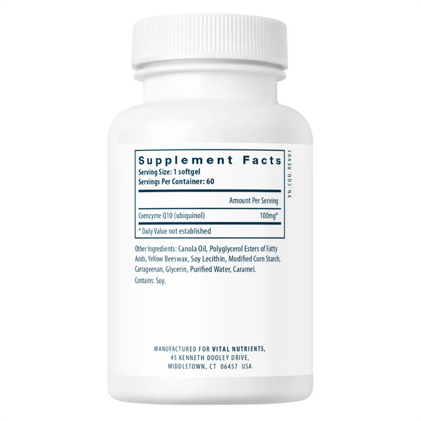 Ubiquinol CoQ10 100mg by Vital Nutrients at Nutriessential.com