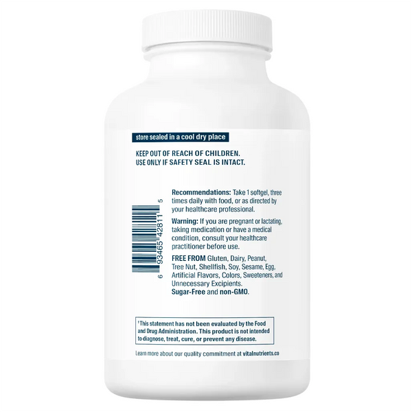 About Ultra Pure Fish Oil 700 by Vital Nutrients - 120 Softgel Capsules | Supports Soft Tissue and Connective Tissue