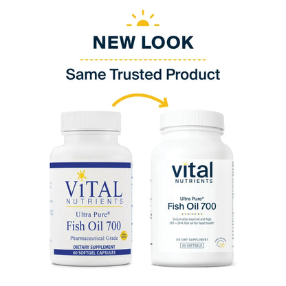 Vital Nutrients Ultra Pure Fish Oil 700 Enteric -  High Concentration of EPA & DHA