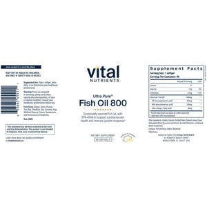 About Ultra Pure Fish Oil 800 by Vital Nutrients - 90 Softgel Capsules | Maintains Normal Platelet Aggregation Levels