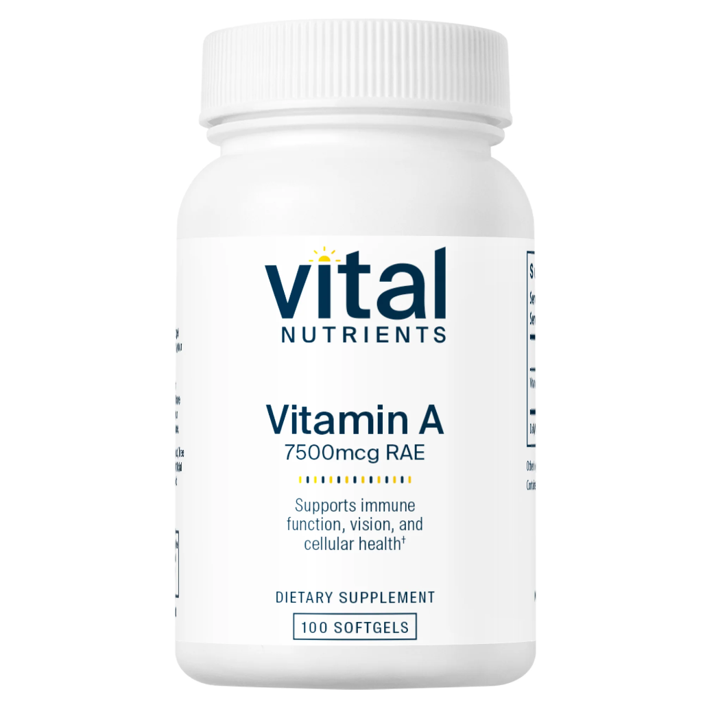 Vital Nutrients Vitamin A 7500mcg RAE - Maintains Healthy Skin and Mucus Membranes