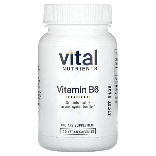 Vital Nutrients Vitamin B6 100mg - Supports The Nervous and Musculoskeletal Systems