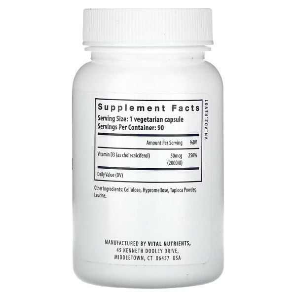 Vitamin D3 2,000 IU by Vital Nutrients at Nutriessential.com