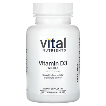 Vitamin D3 5,000iu by Vital Nutrients - 180 Capsules | Support Immune Function