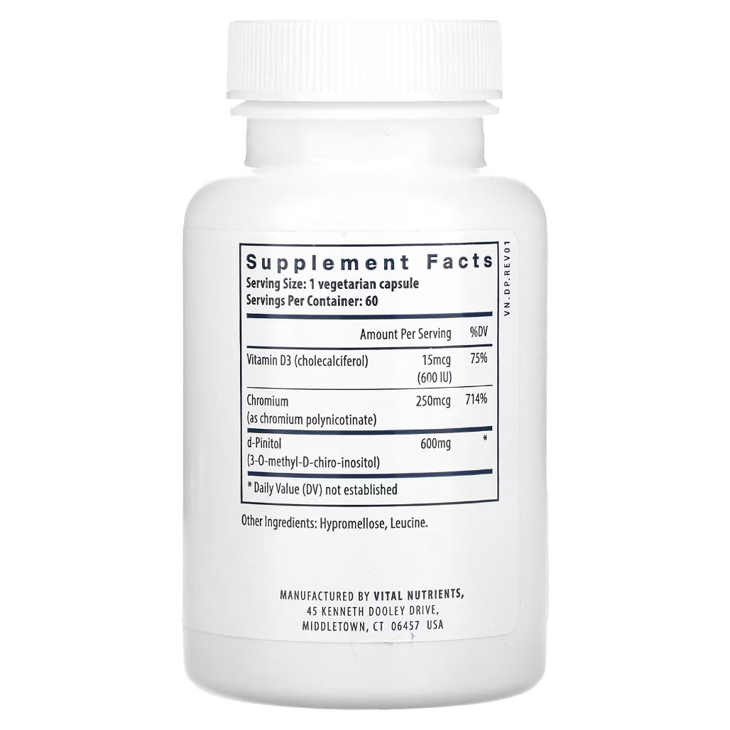 Vital Nutrients d-Pinitol 600mg - Supports Normal Blood Sugar Levels that are Already Within Normal Range