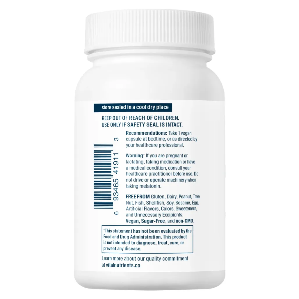 Benefits of Melatonin 20mg Supplement - 60 Vegetarian Capsules | Vital Nutrients | Promote Healthy Immune Function