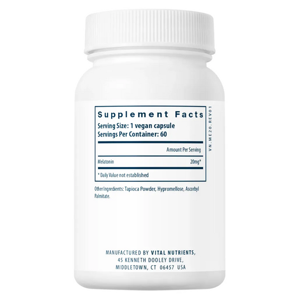 Ingredients of Melatonin 20mg Dietary Supplement - Melatonin 20mg Per Serving