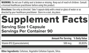 Vitamin B12 - 500mcg