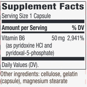 Vitamin B-6 50 mg Natures way