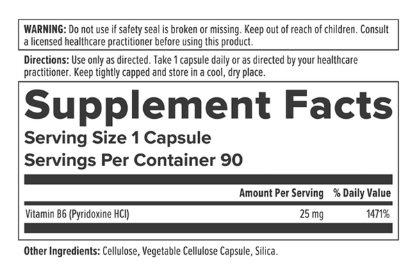 Vitamin B6 - 25mg