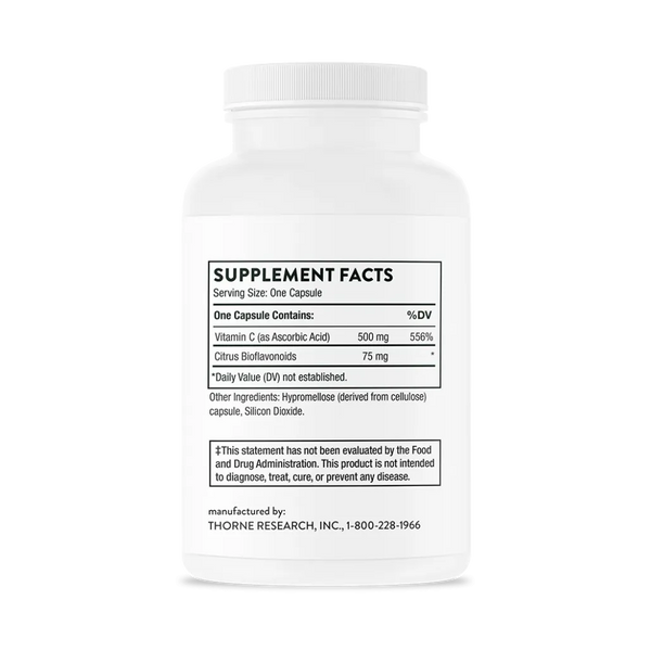 Thorne Vitamin C with Flavonoids 90 caps supplement facts