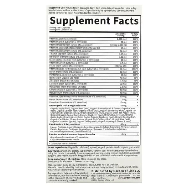 Vitamin Code 50 & Wiser Women's Multi Garden of life