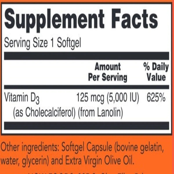 Vitamin D-3 5000 IU 240 NOW