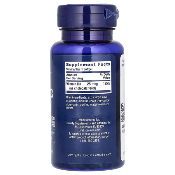 Vitamin D3 1,000IU Life Extension