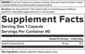 Vitamin D3 - 10 mcg