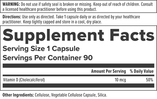 Vitamin D3 - 10 mcg