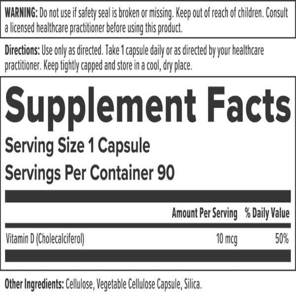 Vitamin D3 - 10 mcg Nutra BioGenesis