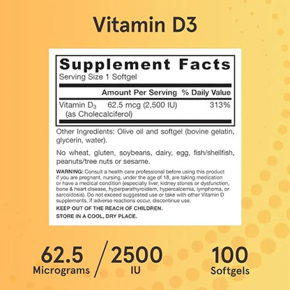 Vitamin D3 2500 IU by Jarrow Formulas at Nutriessential.com