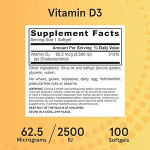 Vitamin D3 2500 IU by Jarrow Formulas at Nutriessential.com