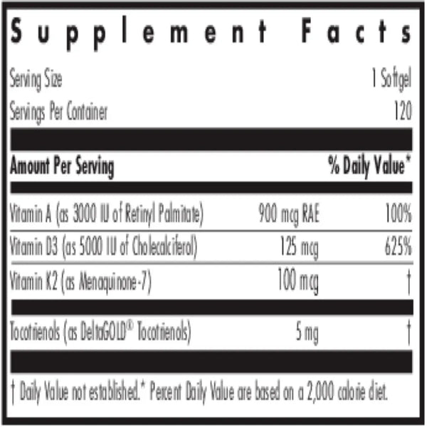 Vitamin D3 Complete 5000 Daily Balance with A and K2 by Nutricology