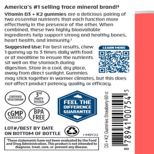 Vitamin D3 + K2 Gummies Trace Minerals Research