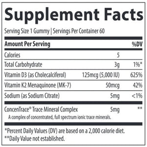 Vitamin D3 + K2 Gummies Trace Minerals Research