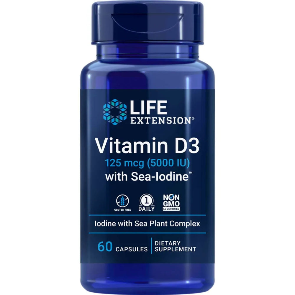 Vitamin D3 with Sea-Iodine 5000 by life Extension