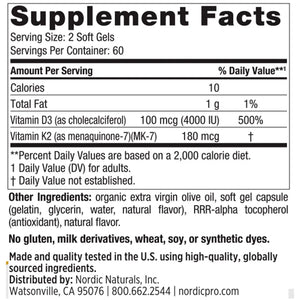 Vitamin D3+K2, Orange by Nordic Naturals