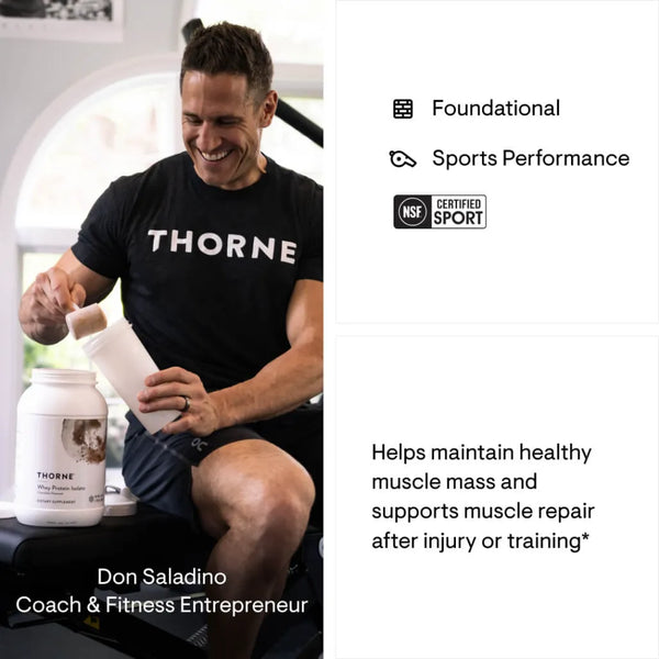 Thorne Whey Protein Isolate Chocolate Flavored 